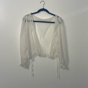 Chiffon Cardigan Blouse Top Soft Short Shawl